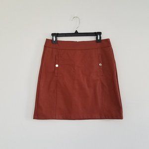 LOFT Faux Leather Brown Skirt
